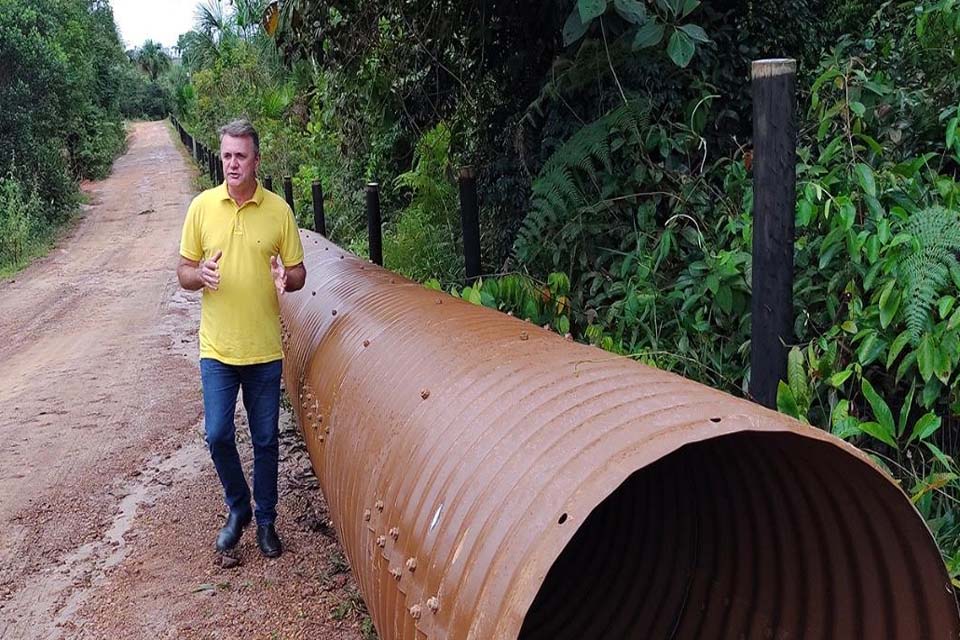 DER atende deputado Luizinho Goebel na liberação de Tubos Armcos para substituir ponte de madeira e bueiros na RO-443